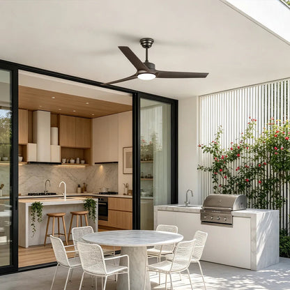 Ceiling Fan with Light Full Spectrum Outdoor Waterproof LED Light