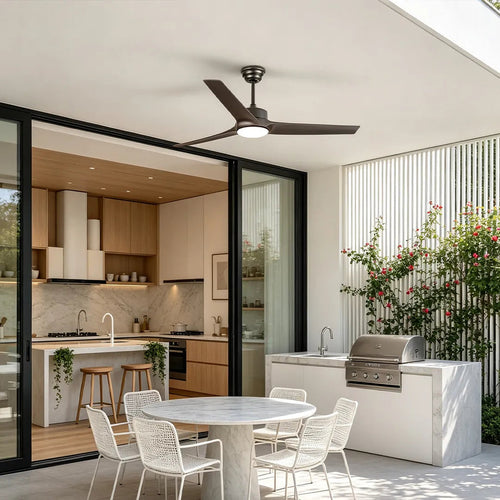 Ceiling Fan with Light Full Spectrum Outdoor Waterproof LED Light