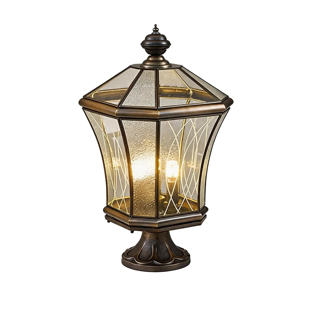 Outdoor Pillar Light European Vintage Copper Waterproof Light - view 12