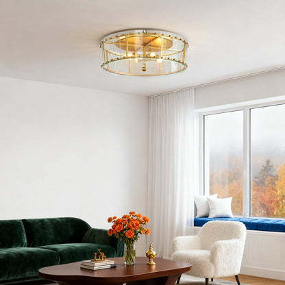 Flush Mount Gold Light Contemporary Elegant Luxury Round Glass Light - view 5
