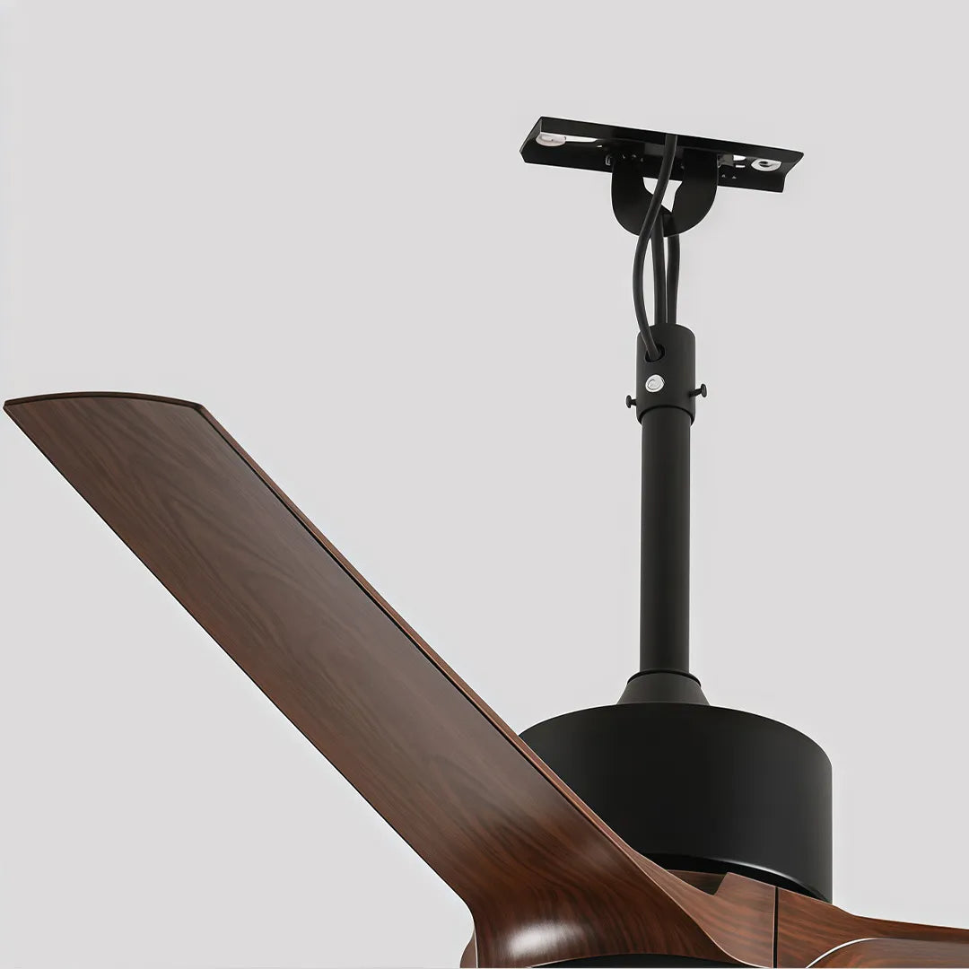 Contemporary Ceiling Fans with LED Lights Brown Blade Light - view 7