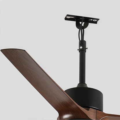 Contemporary Ceiling Fans with LED Lights Brown Blade Light - view 7