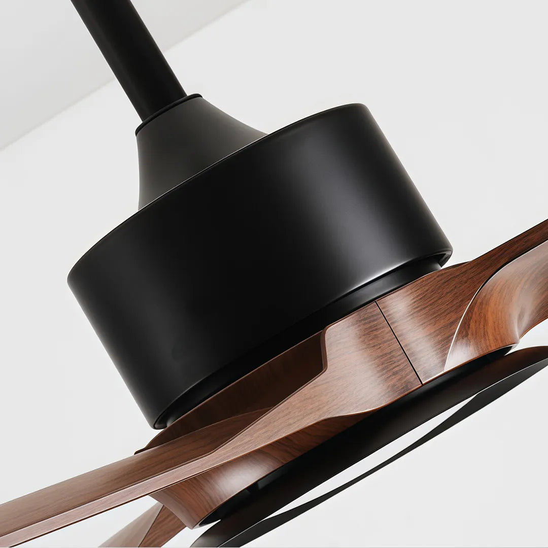 Contemporary Ceiling Fans with LED Lights Brown Blade Light - view 6