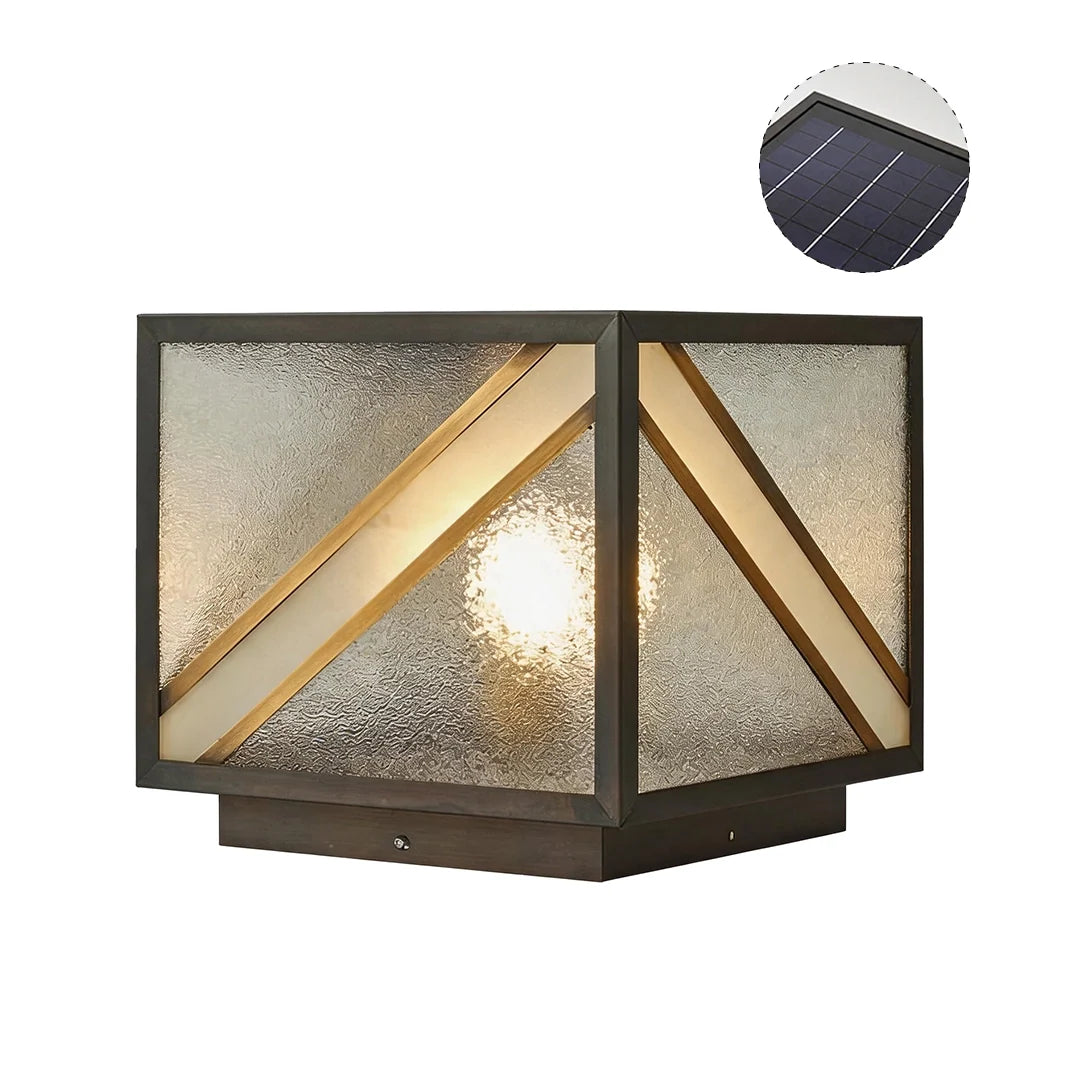 Black Outdoor Pillar Lights Modern Square Copper Waterproof Light - view 14