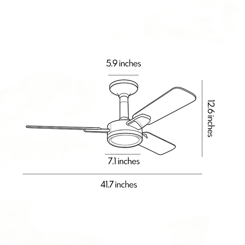 Copper Ceiling Fan with Light Modern Variable Speed LED Lamp - view 12