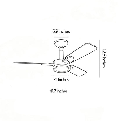 Copper Ceiling Fan with Light Modern Variable Speed LED Lamp - view 12