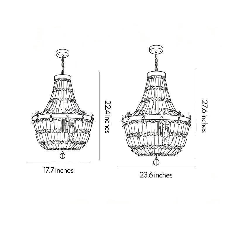 Crystal Vintage Chandelier French Shell Ceiling Light - view 8