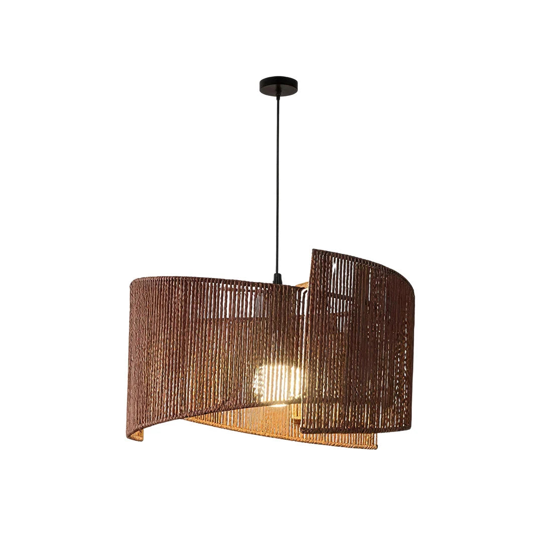 Rattan Woven Pendant Light Wabi-Sabi Rope Ceiling Light - view 6
