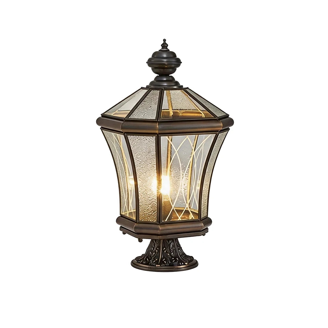 Outdoor Pillar Light European Vintage Copper Waterproof Light - view 11