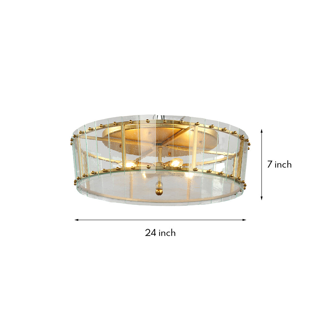 Flush Mount Gold Light Contemporary Elegant Luxury Round Glass Light - view 8