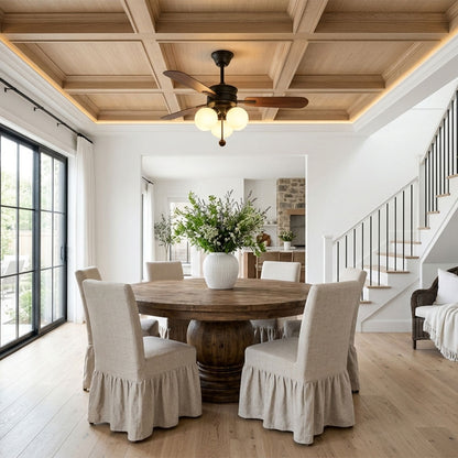 Indoor Ceiling Fan with Light French Cream Style Light - view 2
