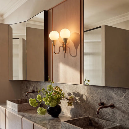 Double Globe Wall Sconce Mid-Century Decorative Ambient Light