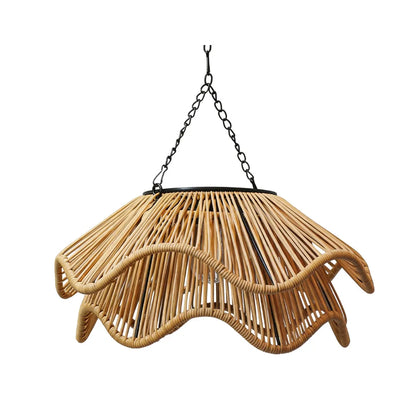 Outdoor Woven Pendant Light Modern Solar Ceiling Light - view 8
