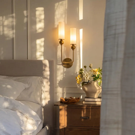 Double Sconce Wall Light American Vintage Marble Light
