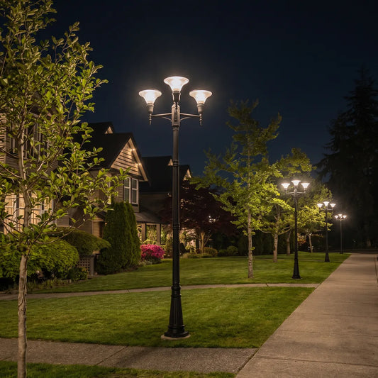 Exterior Light Post Vintage Decorative Multi-head Lamp Post