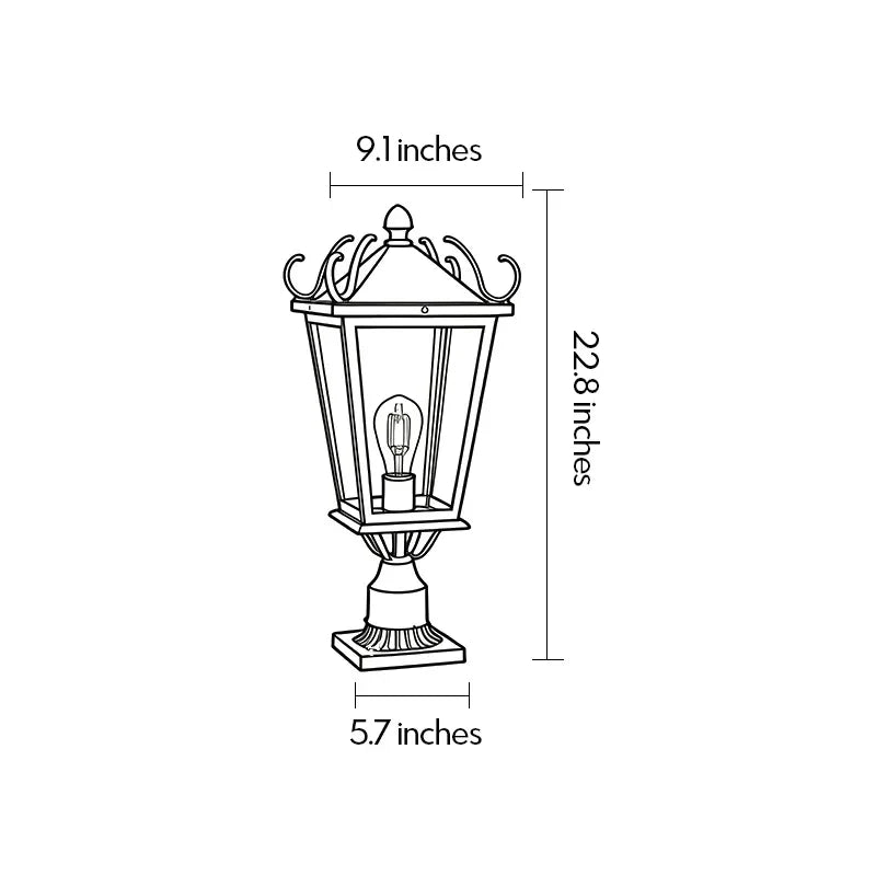 2 PCS Exterior Pillar Lights European Vintage Aluminum Light - view 10