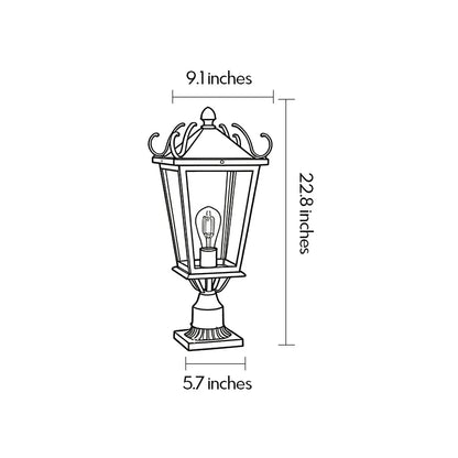 2 PCS Exterior Pillar Lights European Vintage Aluminum Light - view 10
