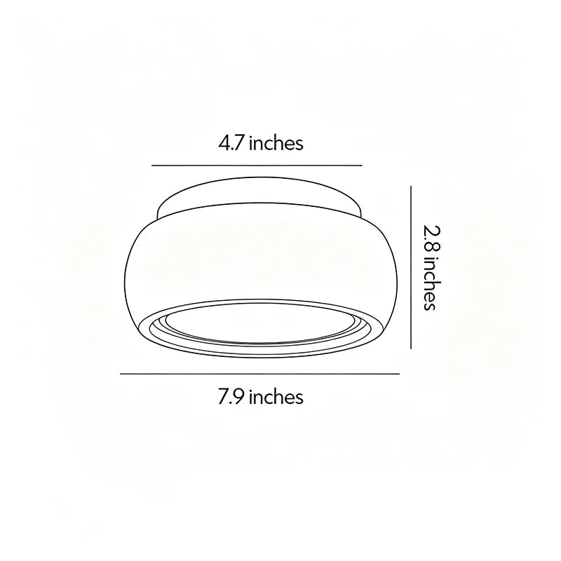 Flush Mount Entry Light Wabi-Sabi Travertine and Wood LED Light - view 9