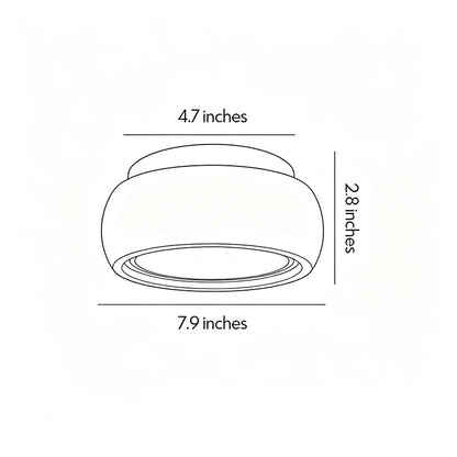 Flush Mount Entry Light Wabi-Sabi Travertine and Wood LED Light - view 9