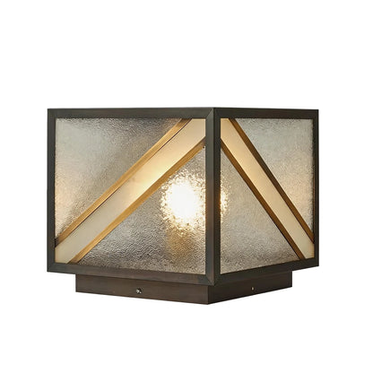 Black Outdoor Pillar Lights Modern Square Copper Waterproof Light - view 11