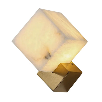 Geometric Wall Sconce Modern Brass and Marble Light - view 9