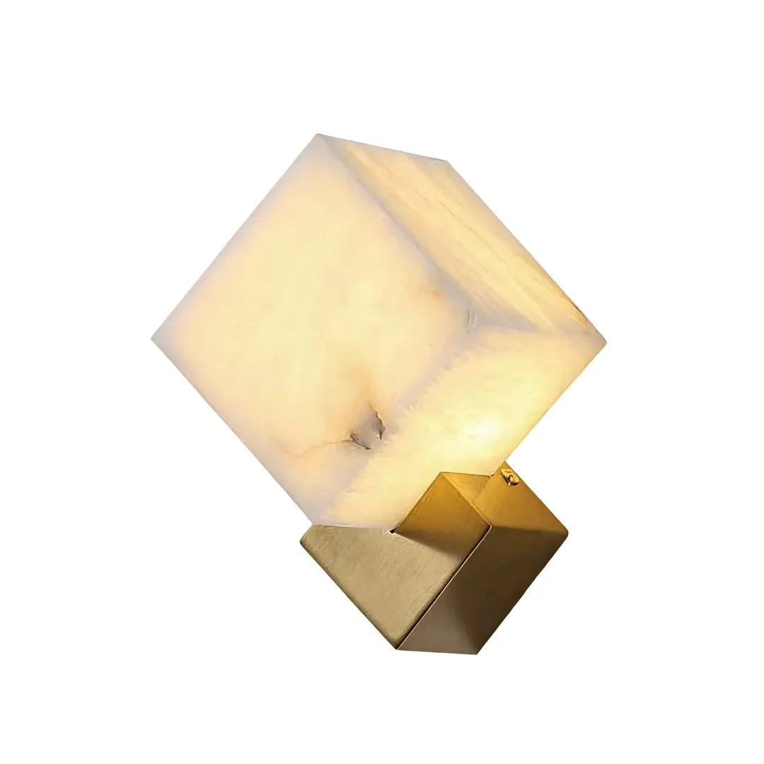 Geometric Wall Sconce Modern Brass and Marble Light - view 8