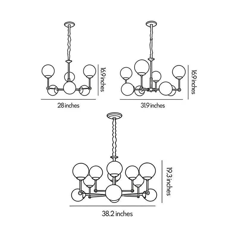 Glass Ball Chandelier Modern Molecular Ceiling Light - view 12
