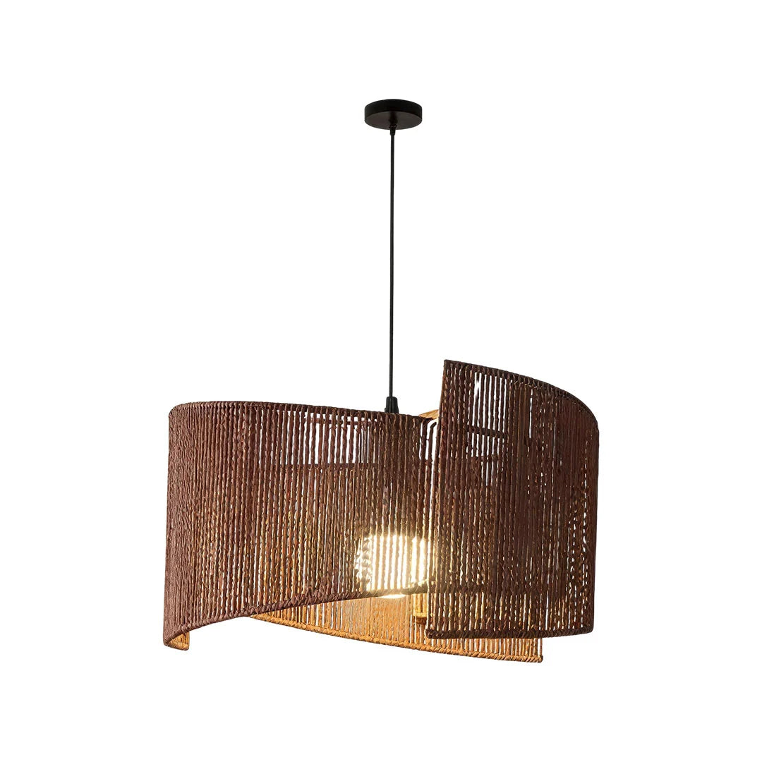 Rattan Woven Pendant Light Wabi-Sabi Rope Ceiling Light - view 7