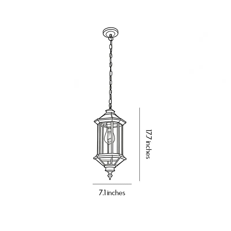 2 PCS Hanging Outdoor Pendant Lights Vintage Glass Ceiling Light - view 9