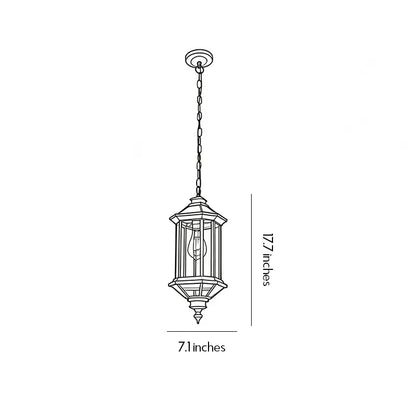 2 PCS Hanging Outdoor Pendant Lights Vintage Glass Ceiling Light - view 9
