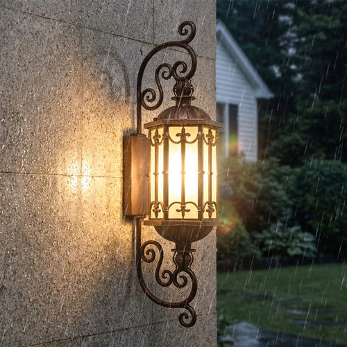 Vintage Wall Sconce Lighting European Outdoor Glass Lamp