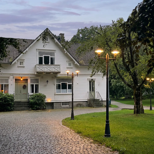 Lamp Post Lighting Modern Double or Triple Head Outdoor Lamp