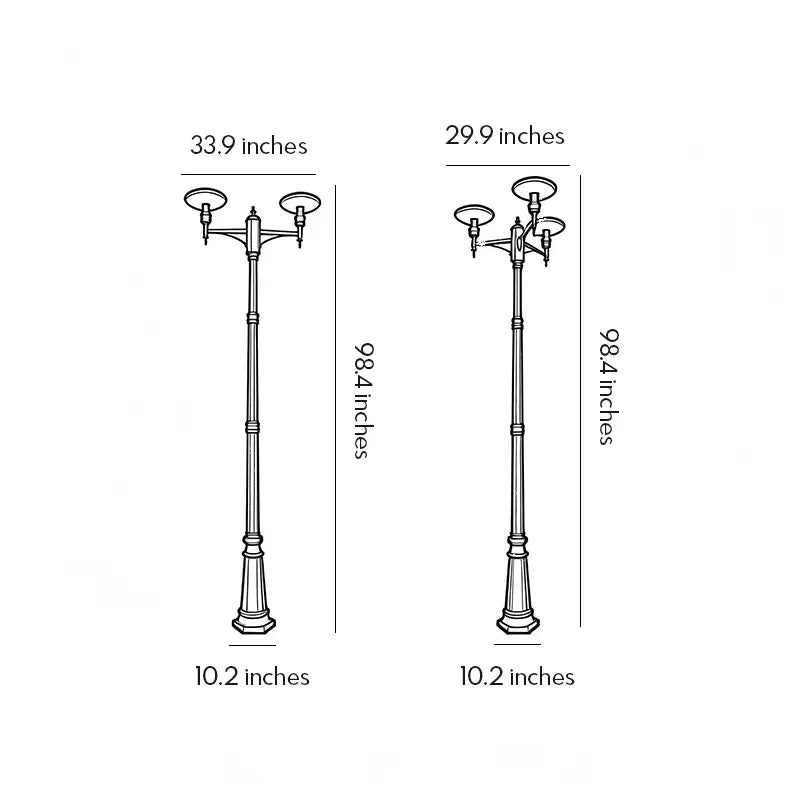 Lamp Post Lighting Modern Double or Triple Head Outdoor Lamp - view 15