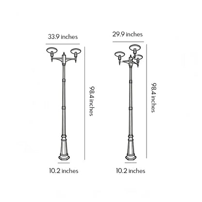 Lamp Post Lighting Modern Double or Triple Head Outdoor Lamp - view 15