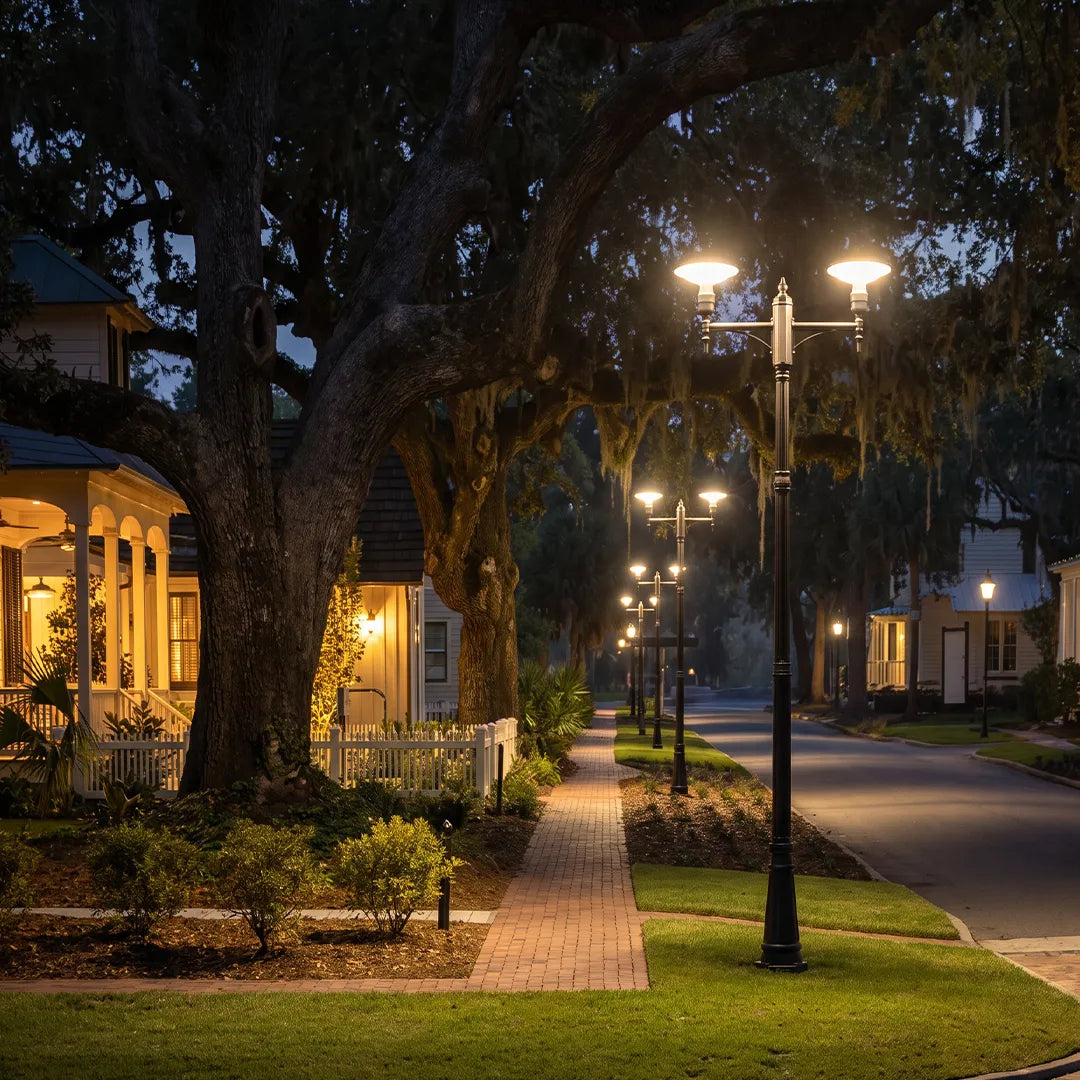 Lamp Post Lighting Modern Double or Triple Head Outdoor Lamp - view 5