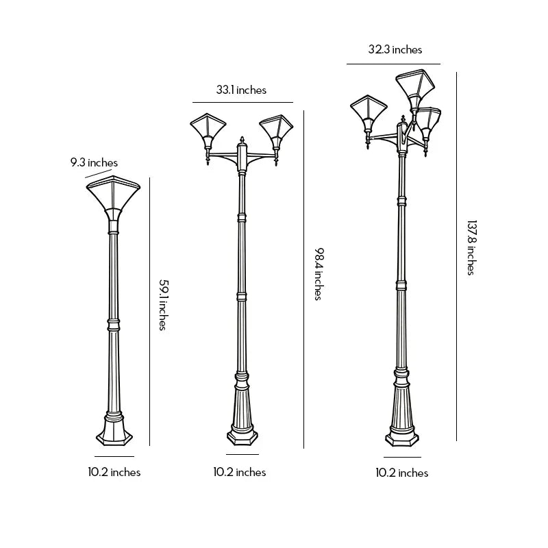 Landscape Light Post Modern Multi-head Outdoor Garden Lamp Post - view 16