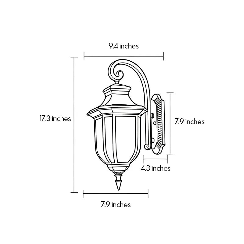 Lantern Outdoor Wall Lights American Vintage Glass Light - view 12