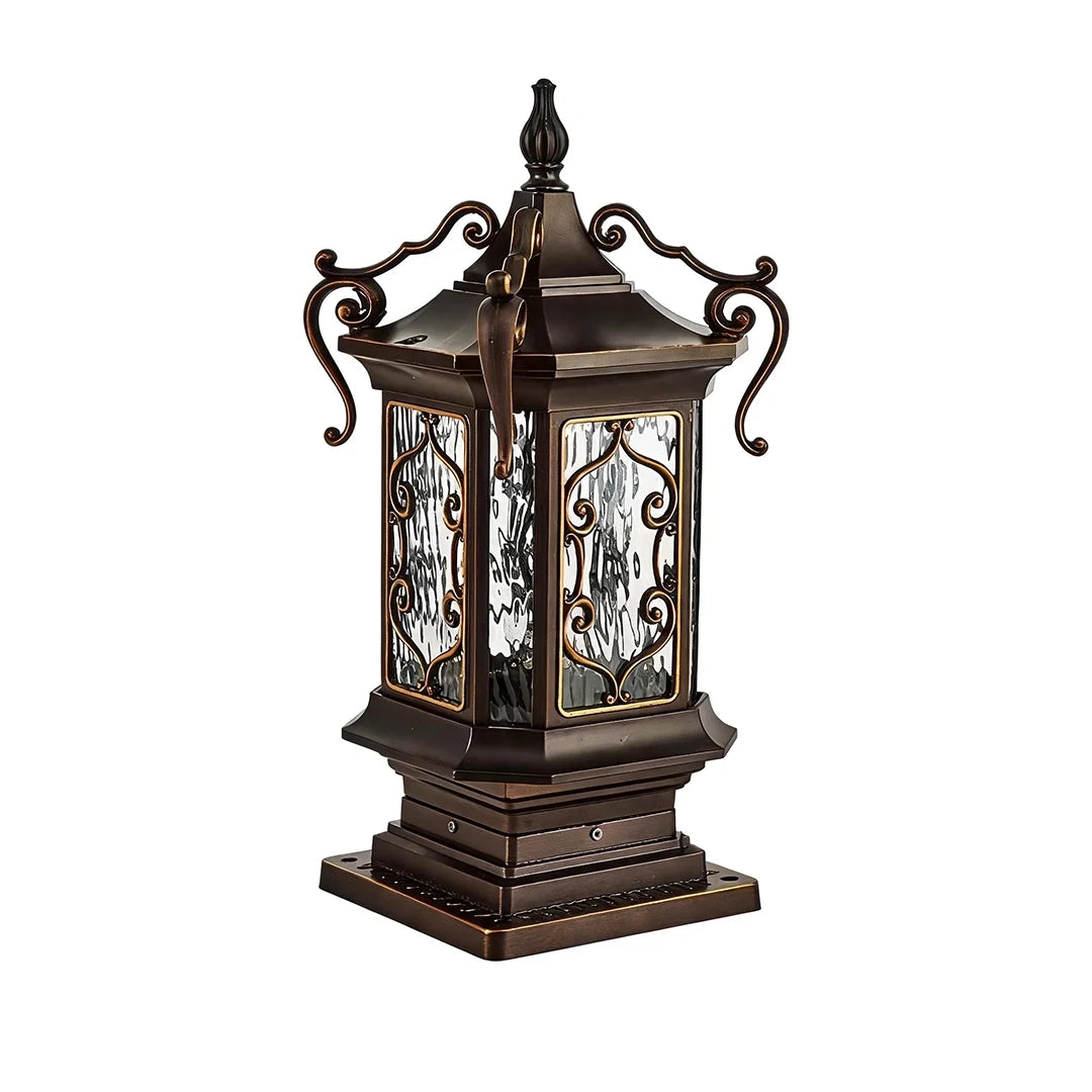 Lantern Pillar Lights European Vintage Ornate Outdoor Light - view 11