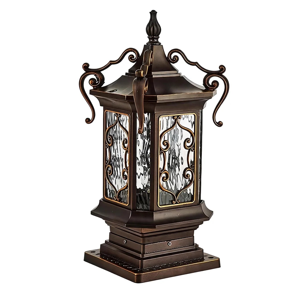 Lantern Pillar Lights European Vintage Ornate Outdoor Light - view 12