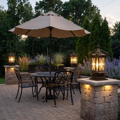 Lantern Pillar Lights European Vintage Ornate Outdoor Light - view 3