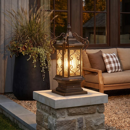 Lantern Pillar Lights European Vintage Ornate Outdoor Light - view 6