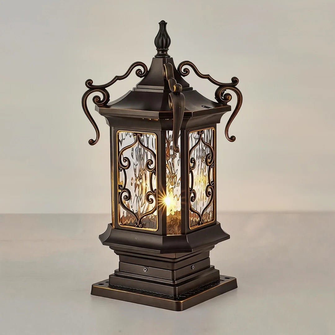 Lantern Pillar Lights European Vintage Ornate Outdoor Light - view 7