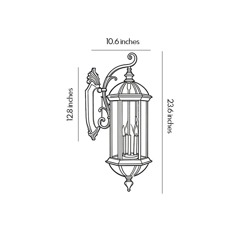 2 PCS Lantern Style Outdoor Wall Lights European Vintage Light - view 10