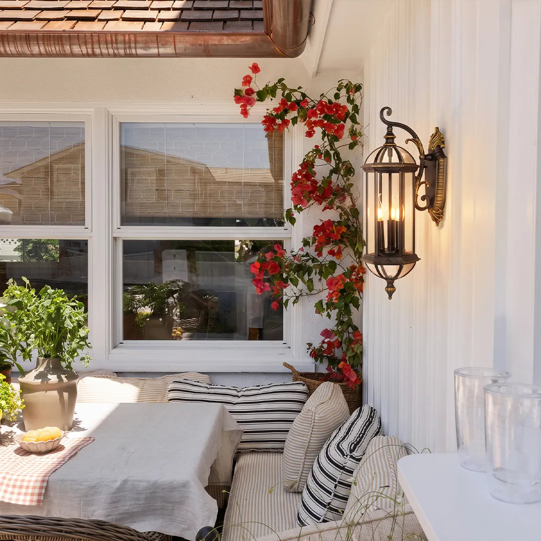 2 PCS Lantern Style Outdoor Wall Lights European Vintage Light - view 2