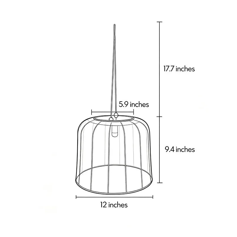 Large Woven Pendant Light Solar Rattan Waterproof Ceiling Light - view 8