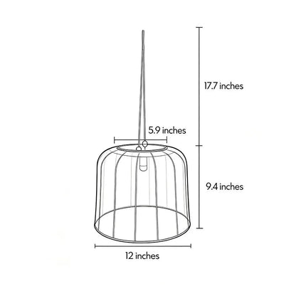 Large Woven Pendant Light Solar Rattan Waterproof Ceiling Light - view 8