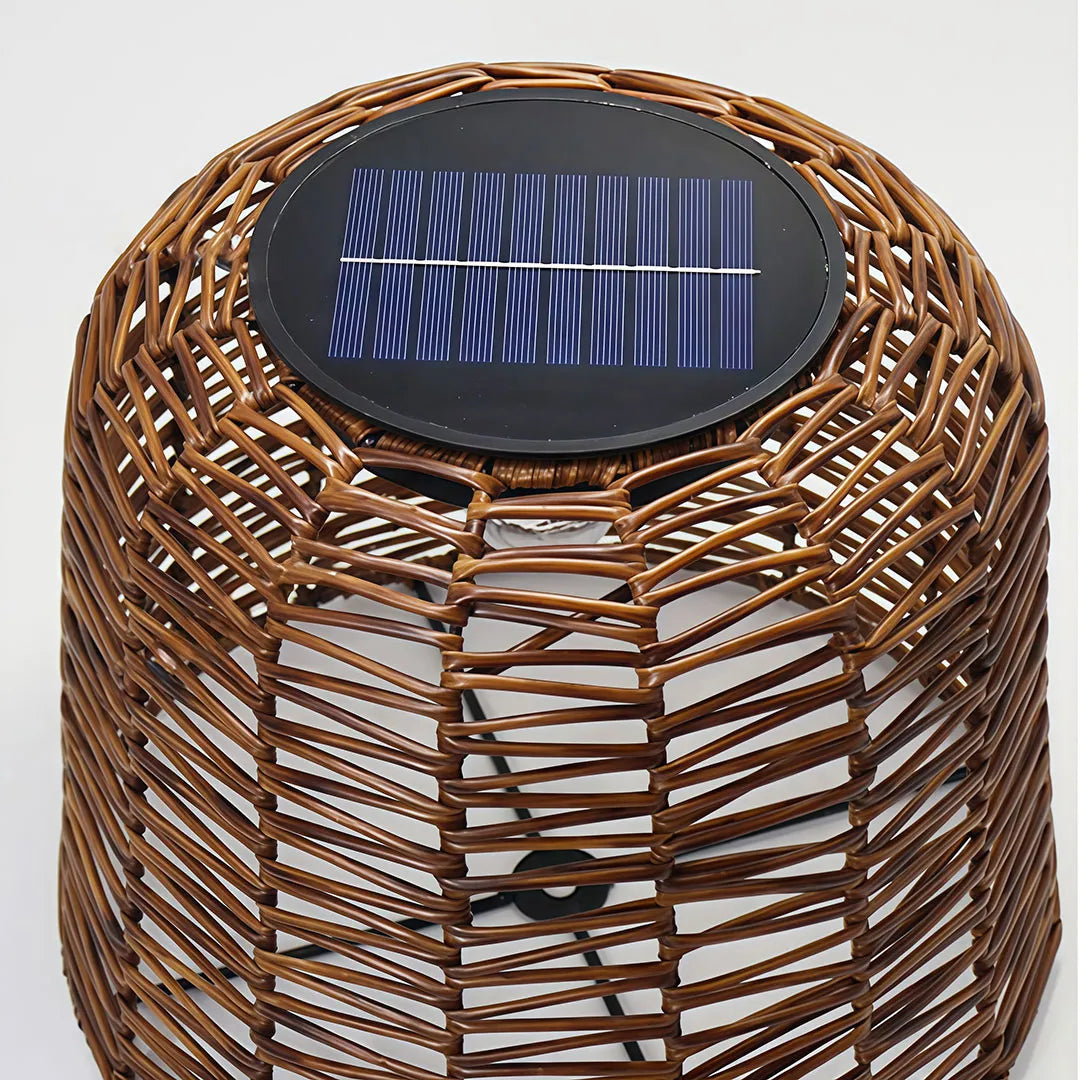 Large Woven Pendant Light Solar Rattan Waterproof Ceiling Light - view 6