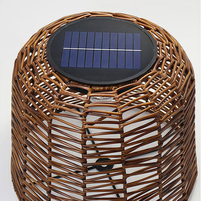 Large Woven Pendant Light Solar Rattan Waterproof Ceiling Light - view 6