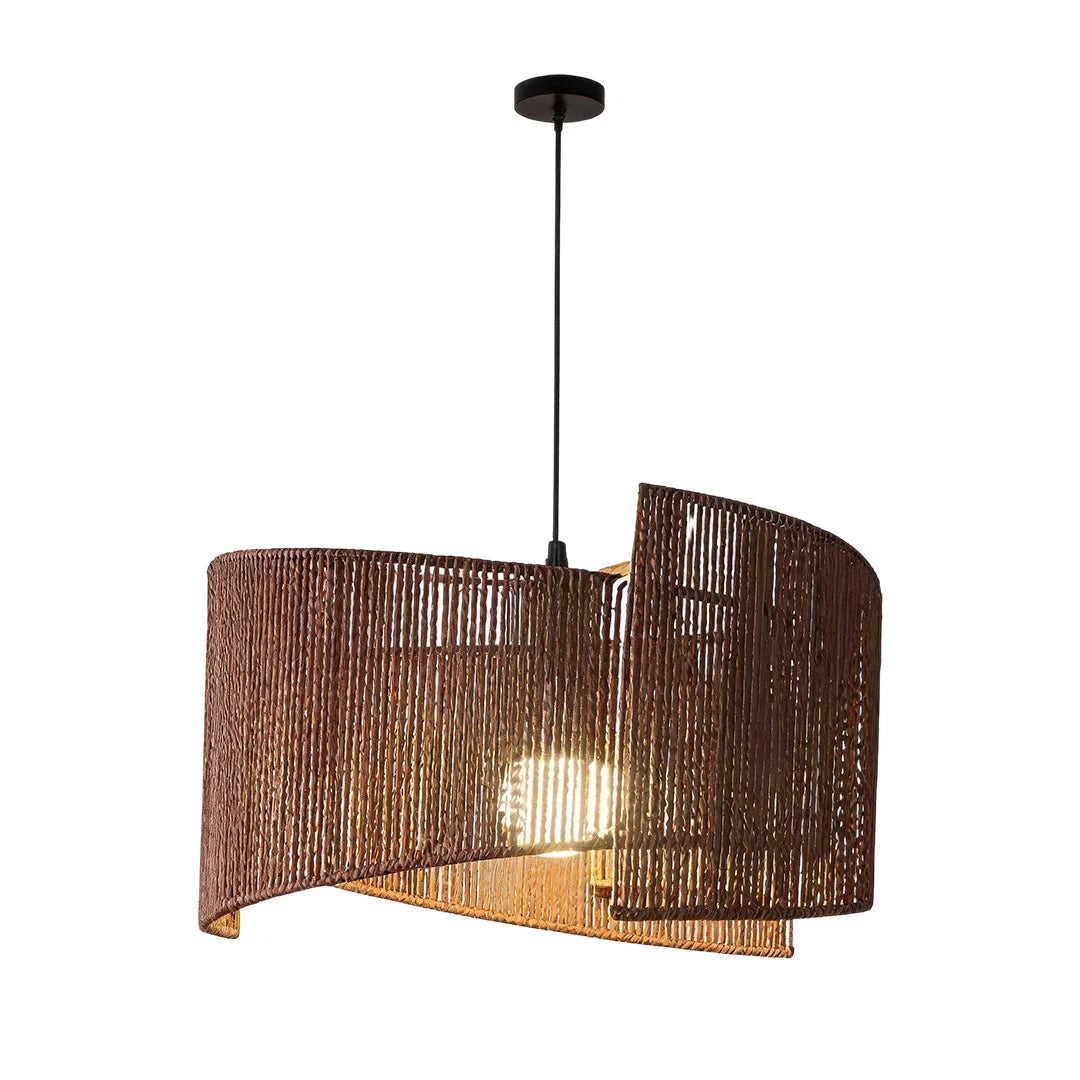 Rattan Woven Pendant Light Wabi-Sabi Rope Ceiling Light - view 8