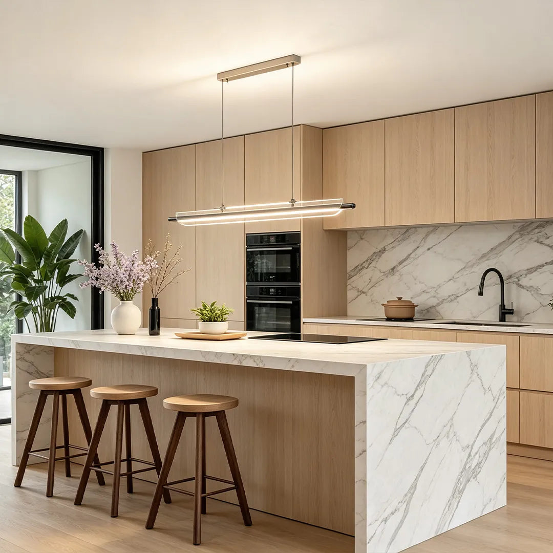 Linear LED Pendant Light Bauhaus Glass Modern LED Ceiling Lights